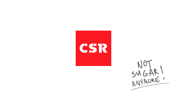 CSR logo with caption reading 'Not sugar anymore!'